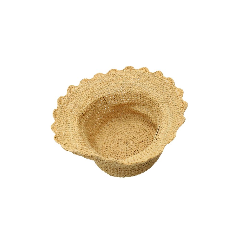 Beige Vegetable Fiber Bucket Hat