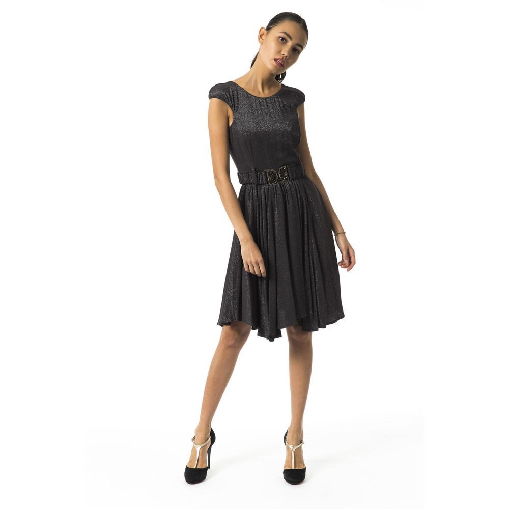 Gray Viscose Casual Dress