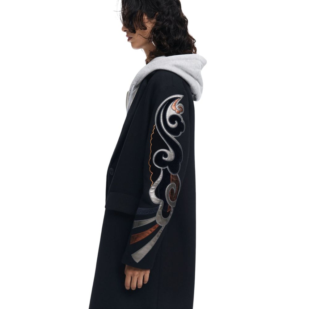 Black Polyester Coat