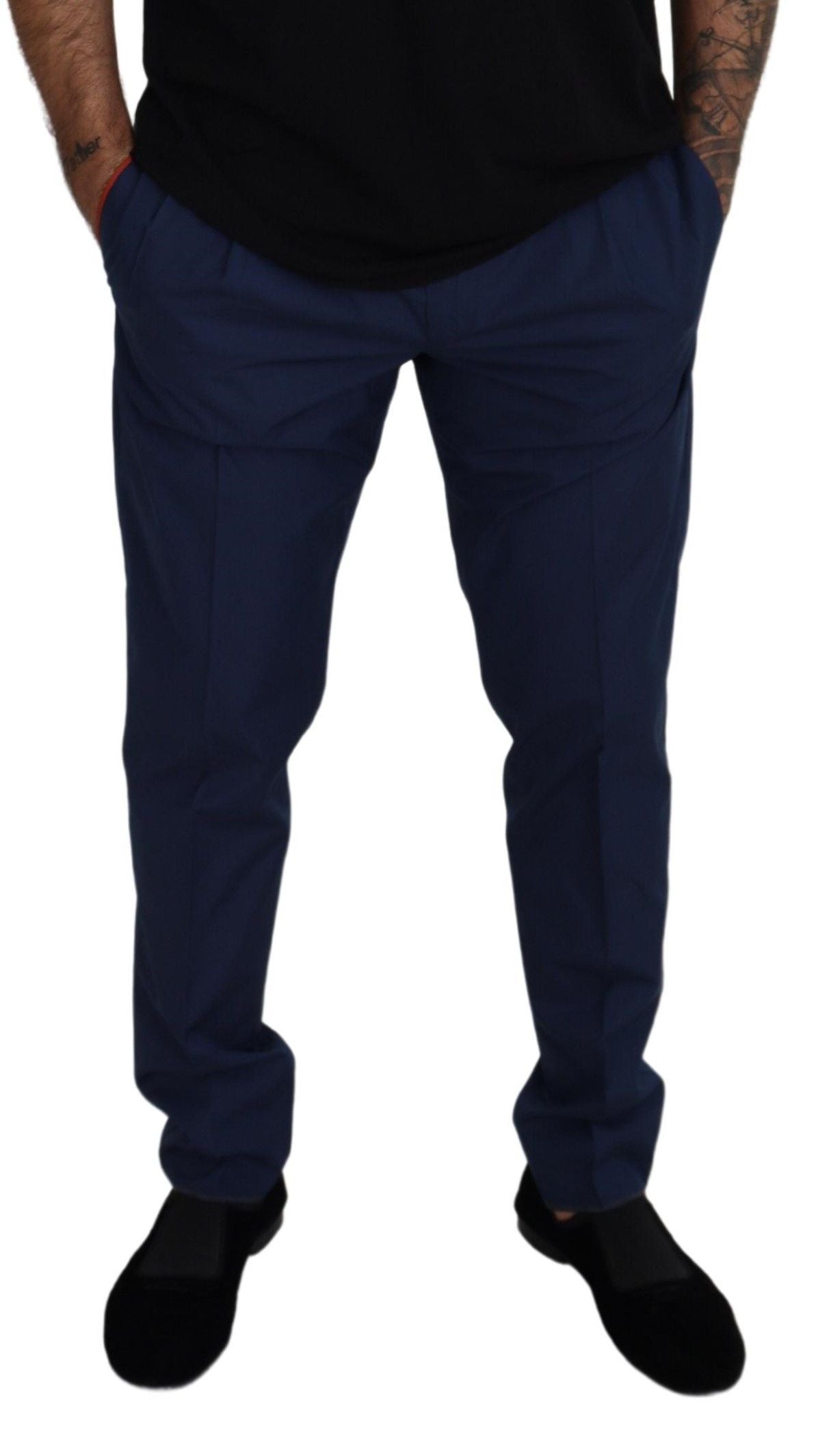 Blue Cotton Dress Pants