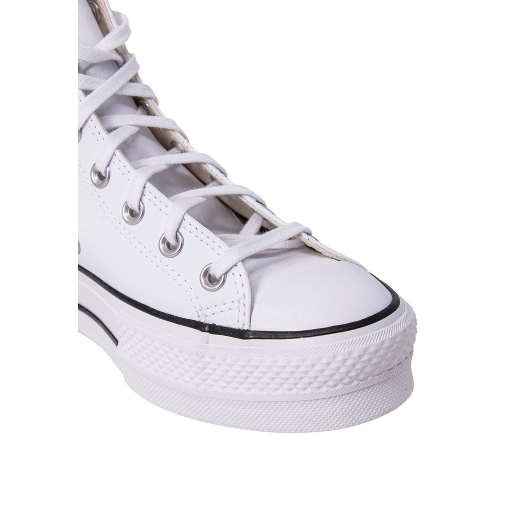 White Polyethylene Platform Sneakers