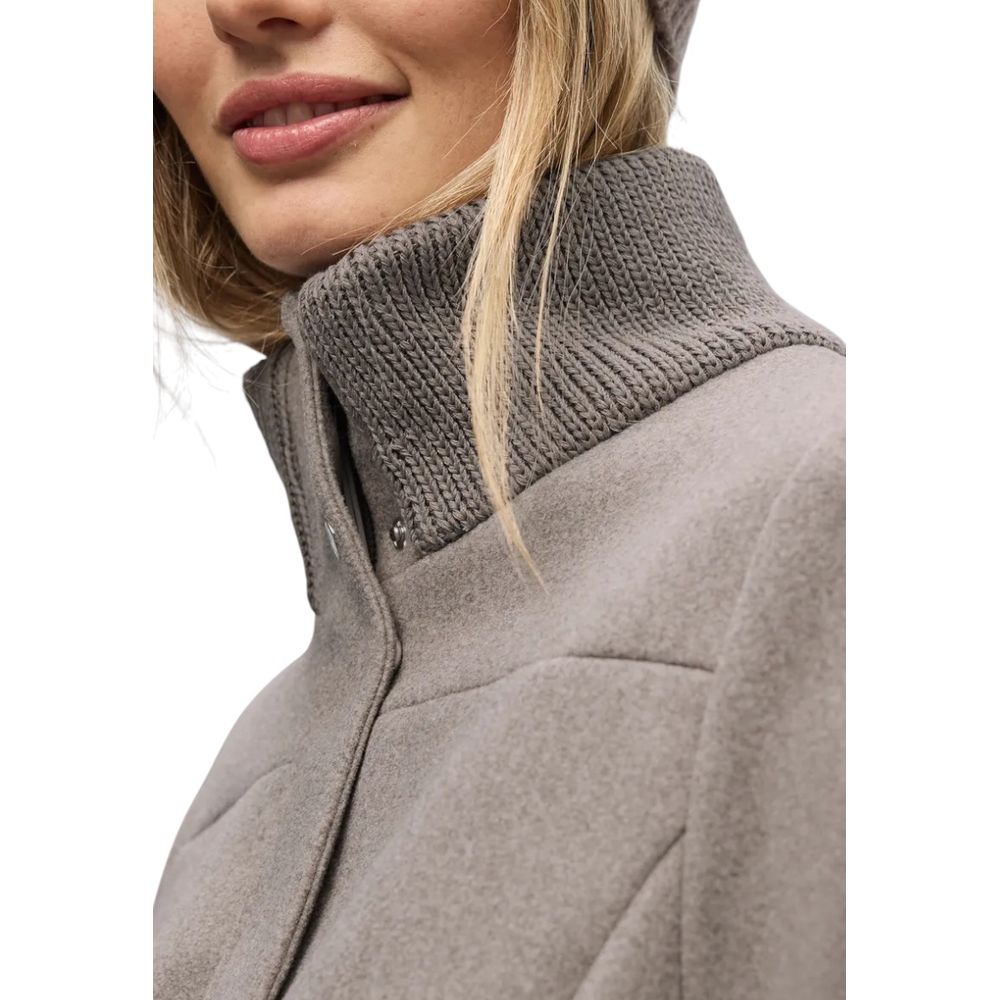 Gray Polyester Coat