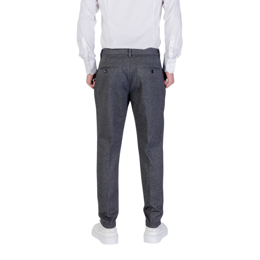 Gray Polyester Skinny Pants