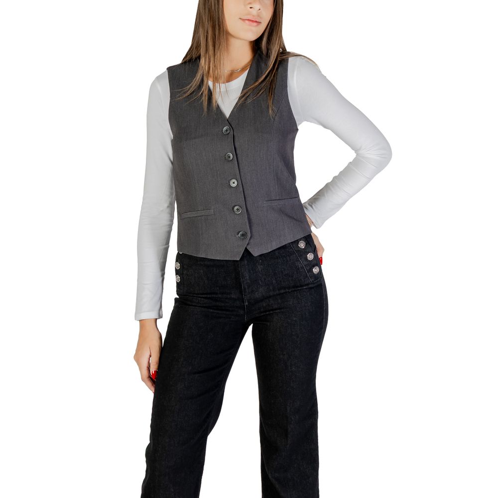Gray Polyester Waistcoat