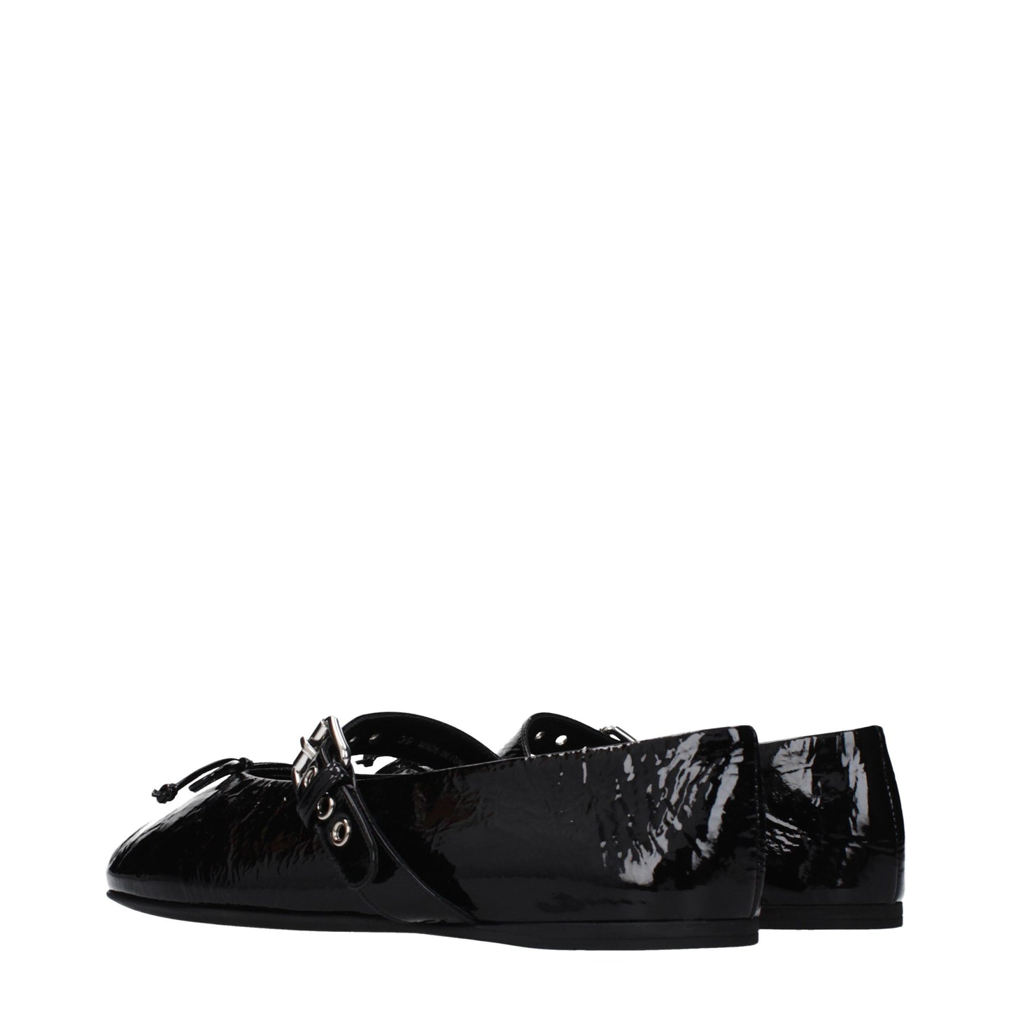 Black Leather Ballet Flats