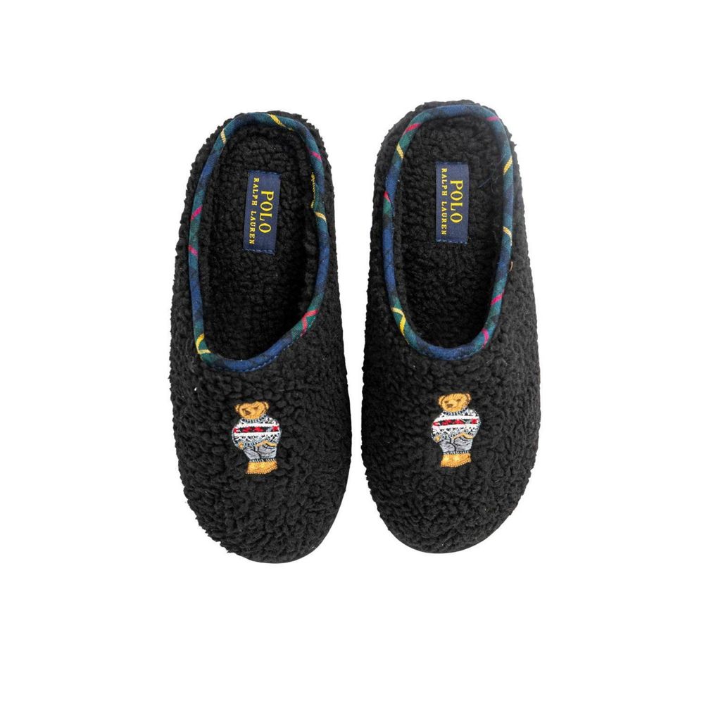 Black Cotton Slippers