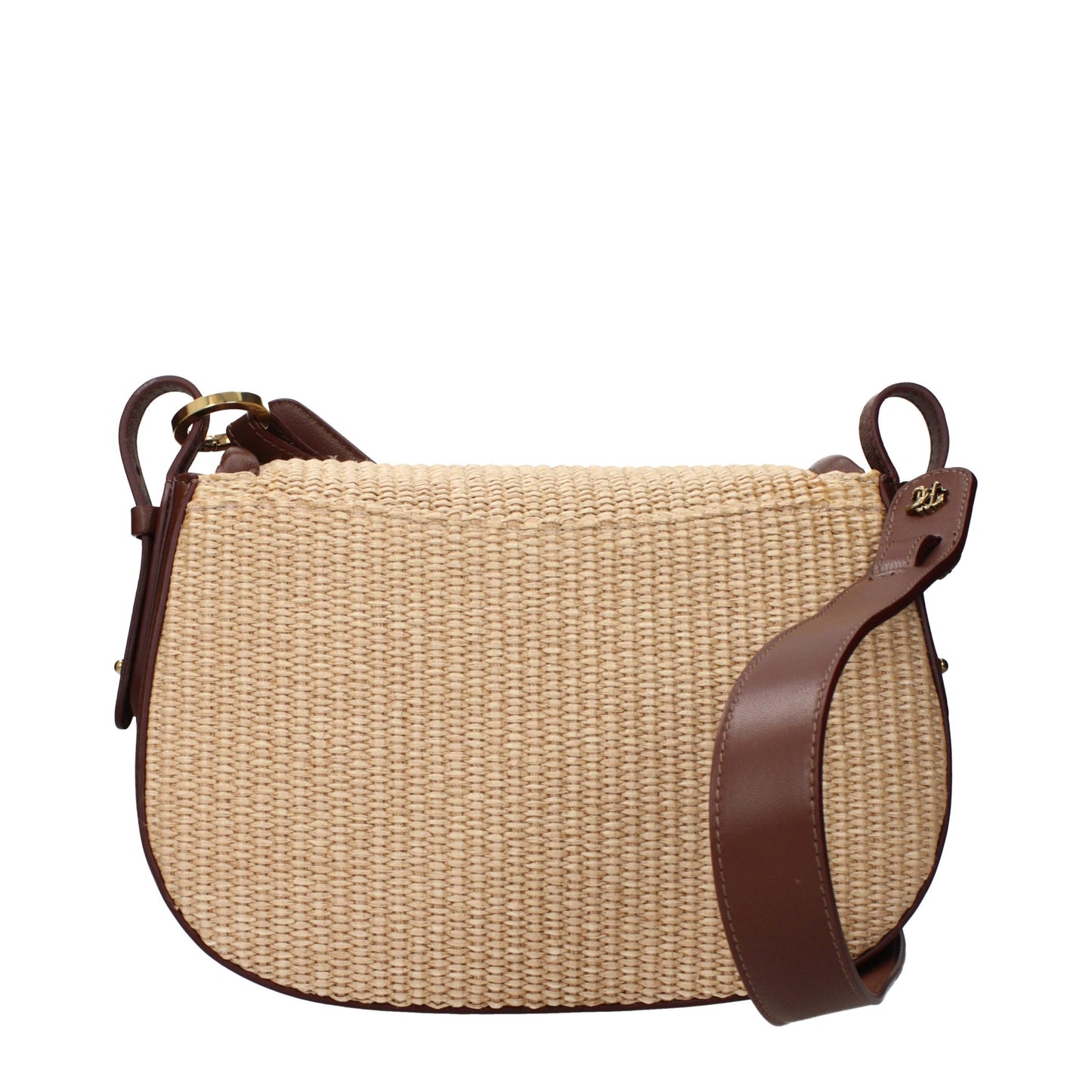 Beige Raffia Crossbody Bag