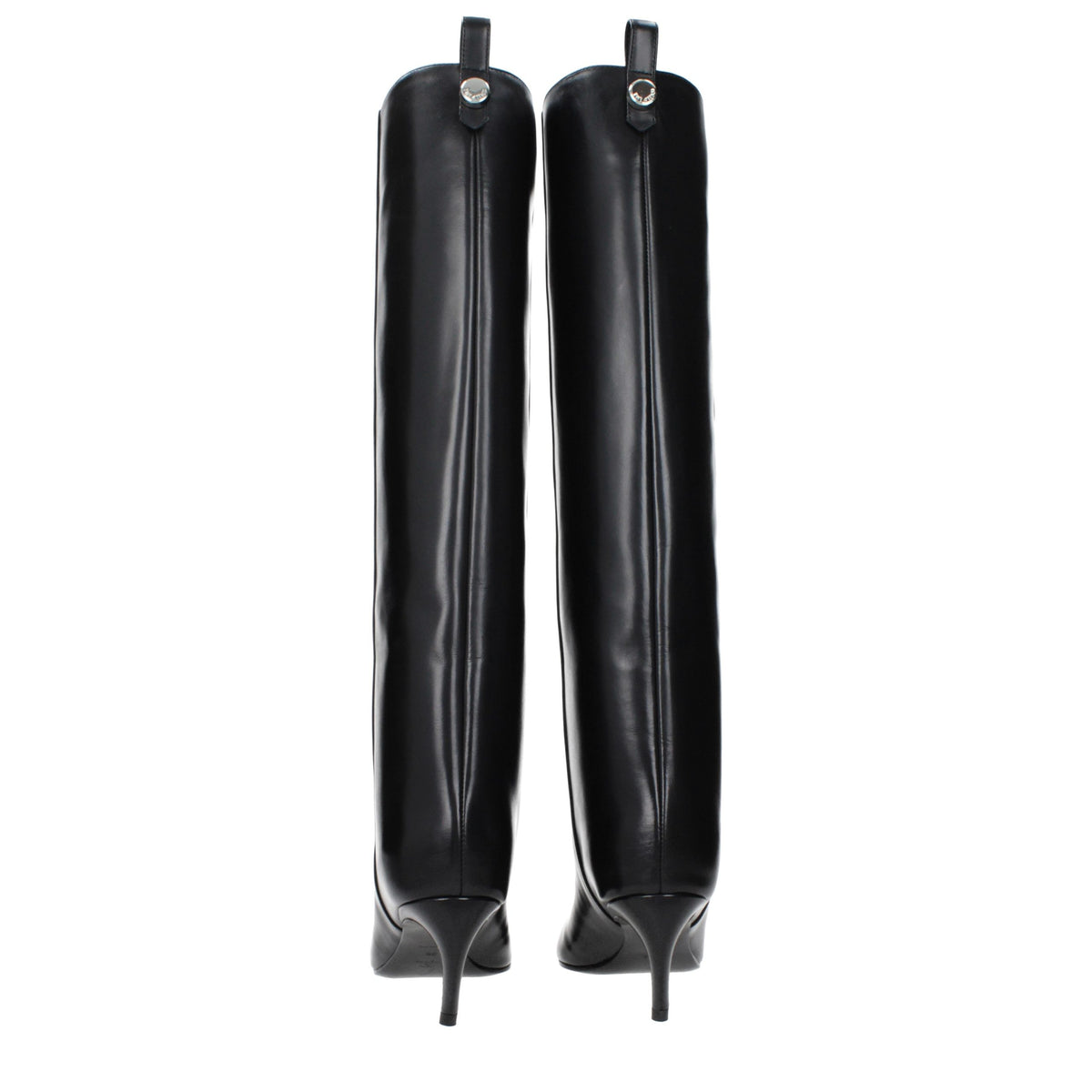 Black Leather High Heel Boots