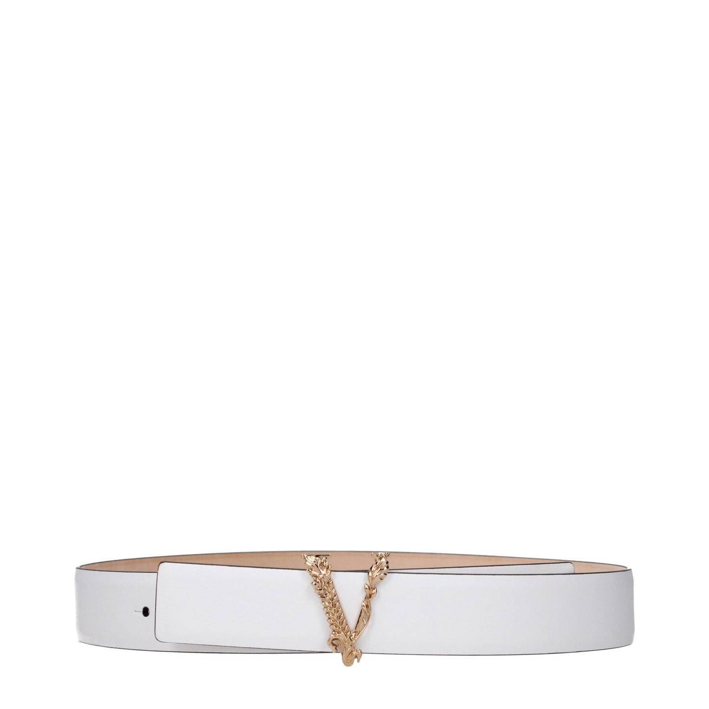 White Leather Regular Belt