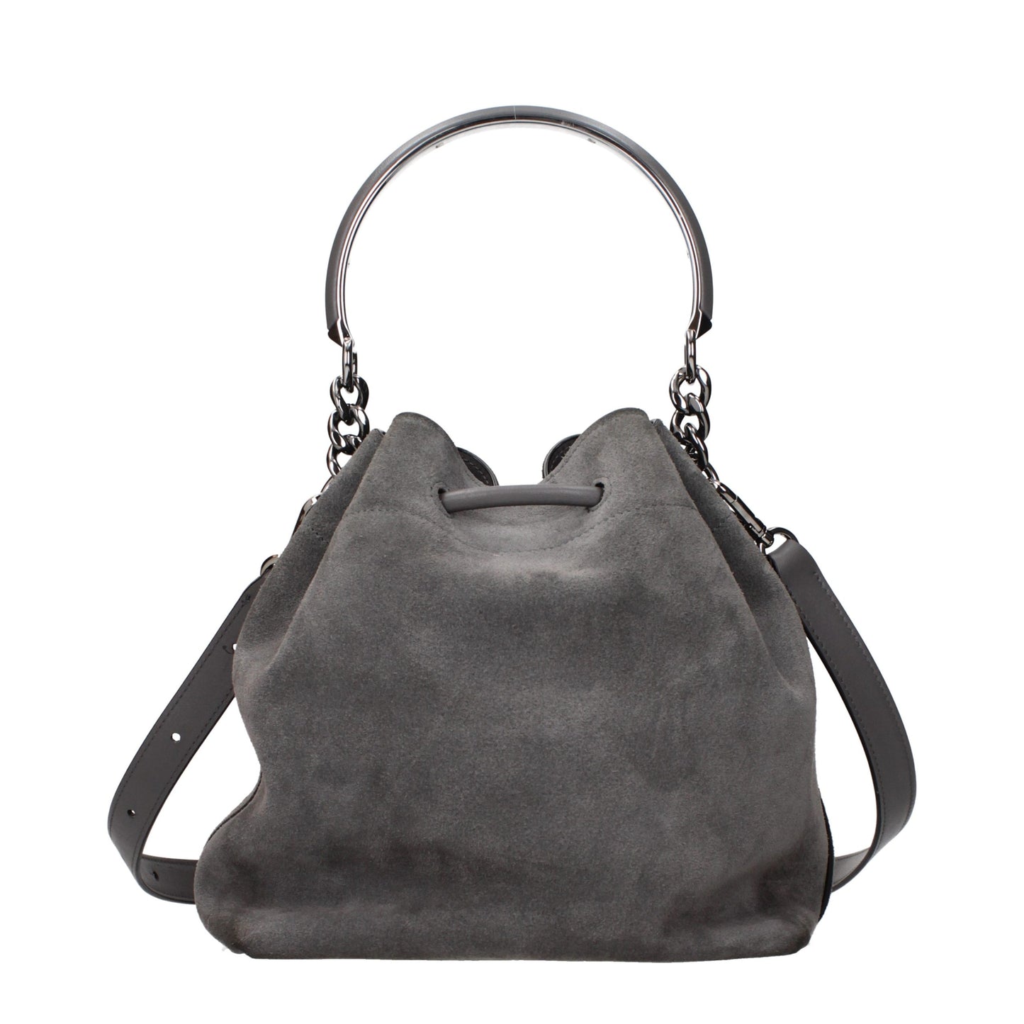 Gray Leather Handbag