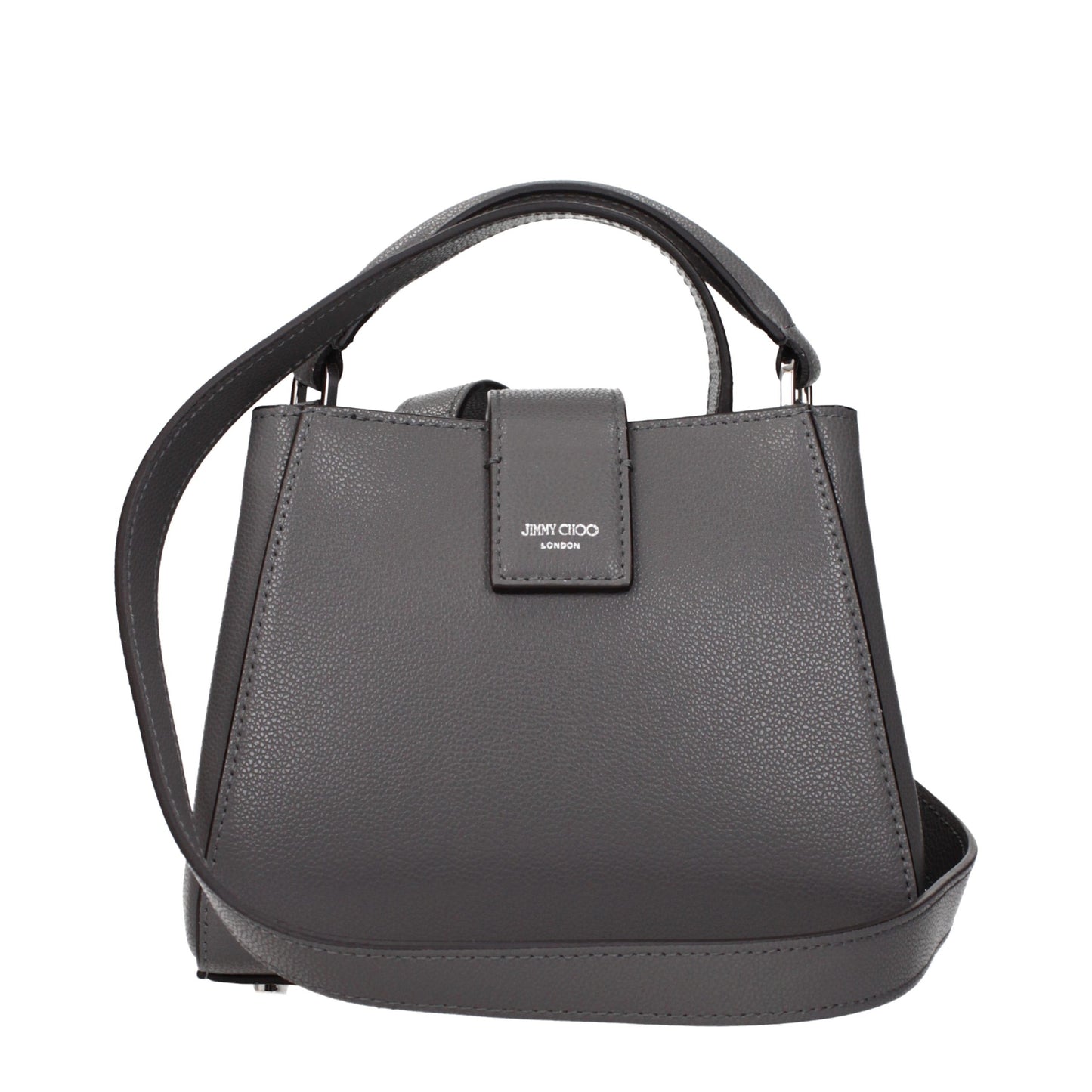 Gray Leather Handbag