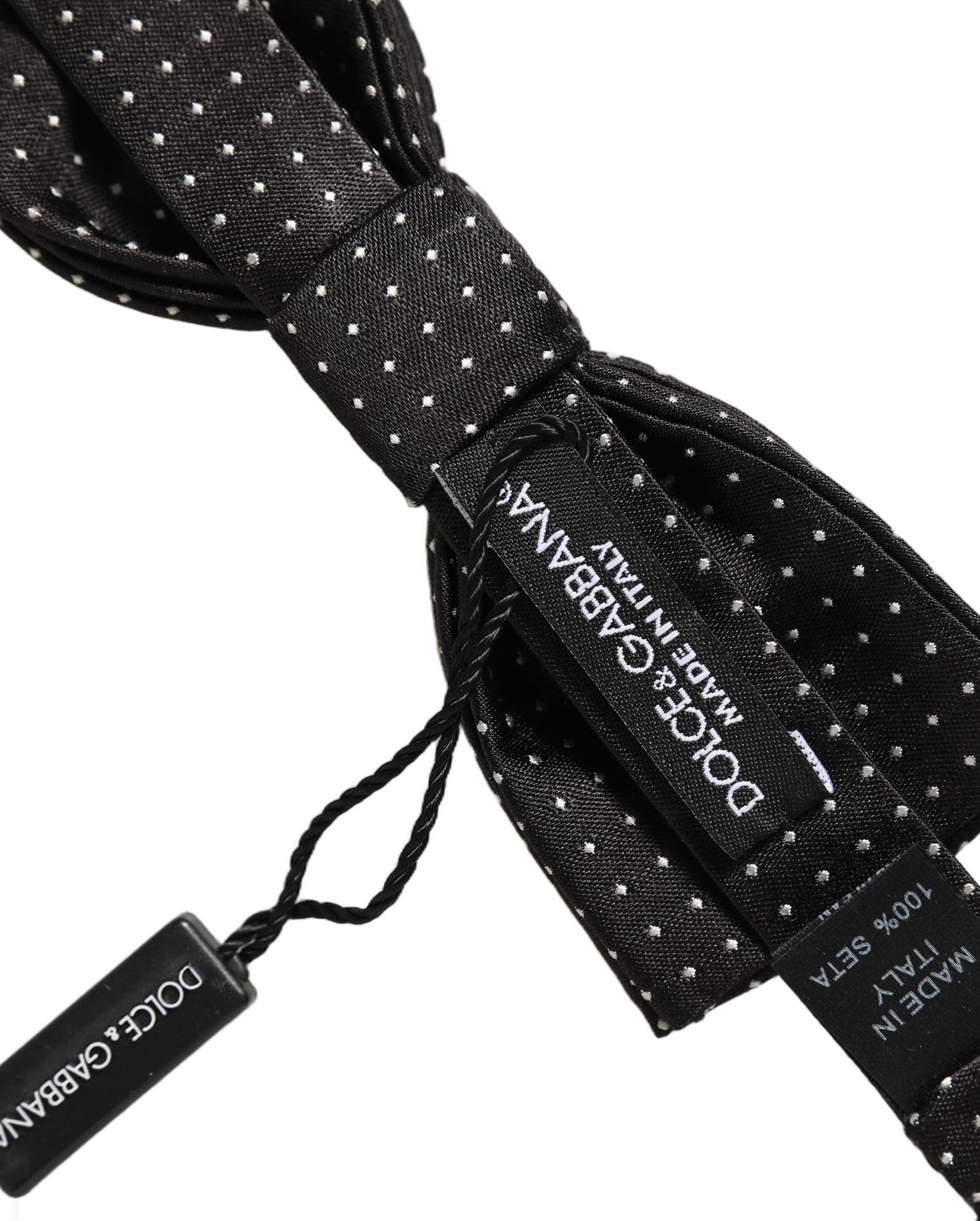 Black White Polka Dot Adjustable Neck Papillon Bow Tie