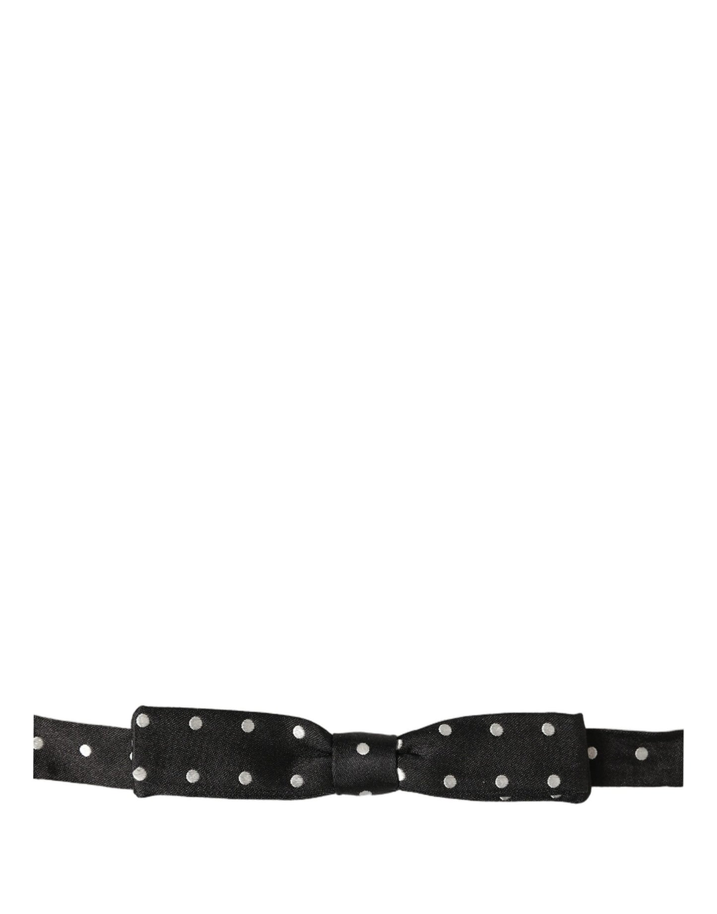 Black White Polka Dot Adjustable Neck Papillon Bow Tie