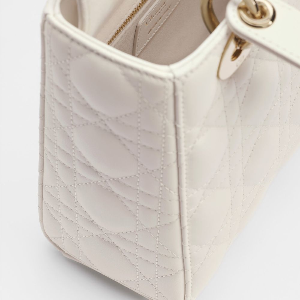 White Lamb Leather Shoulder Bag