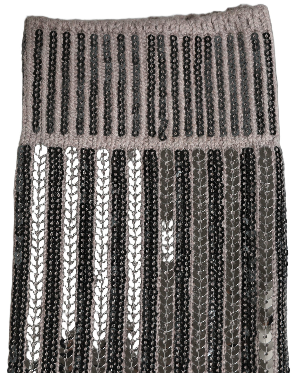 Gray Sequin Cotton Knit Mid Calf Accessory Socks