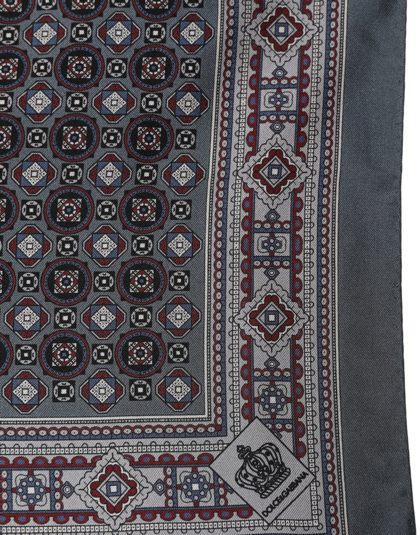 Gray Geometric Pocket Square Foulard Scarf