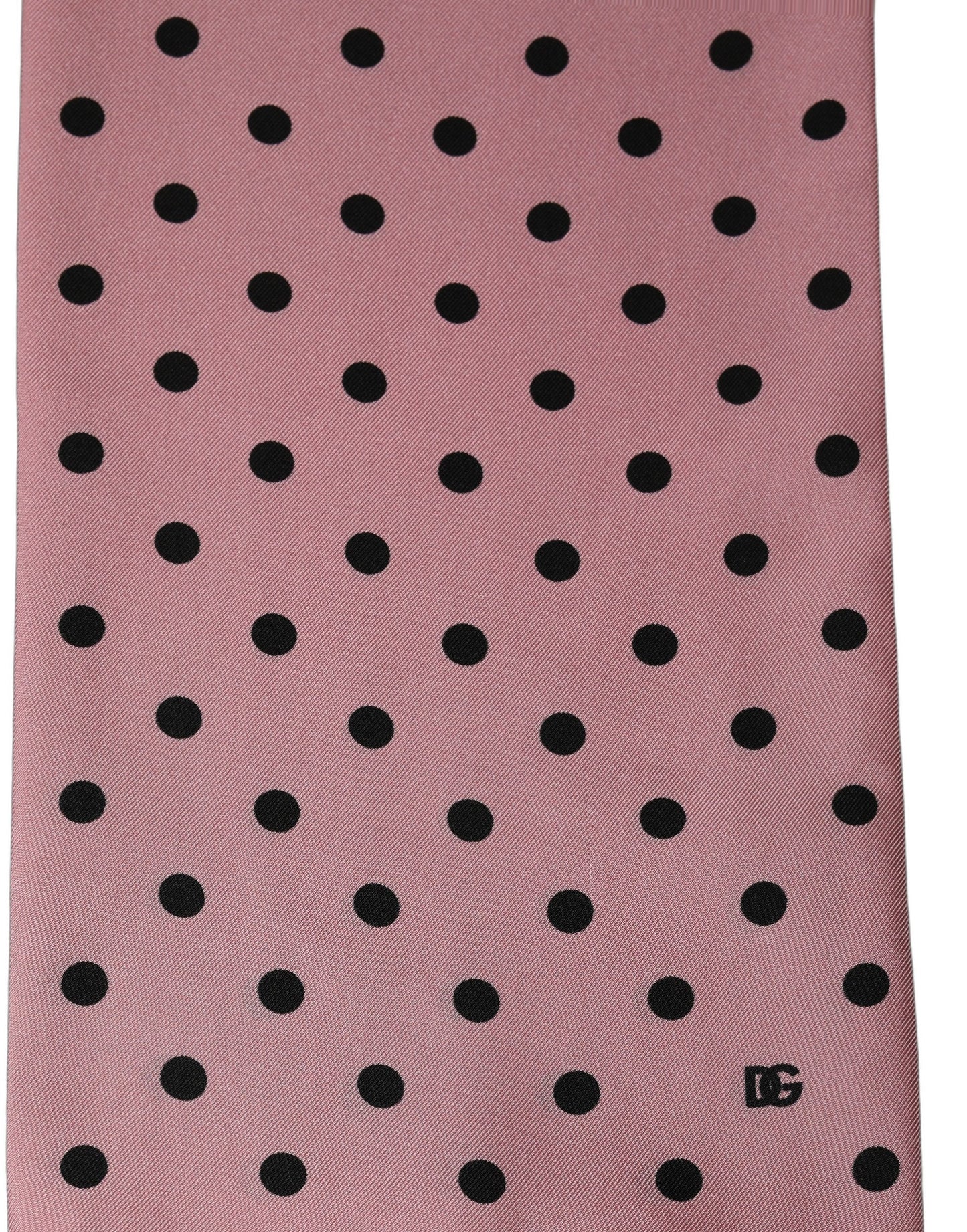 Pink Polka Dot Silk Fringed Lace Stole Scarf