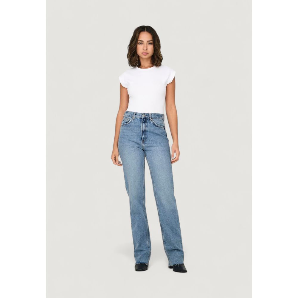 Light Blue Cotton Relaxed Fit Jeans