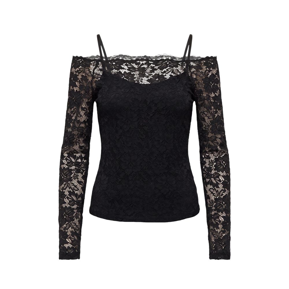 Black Polyamide Long Sleeve T-Shirt
