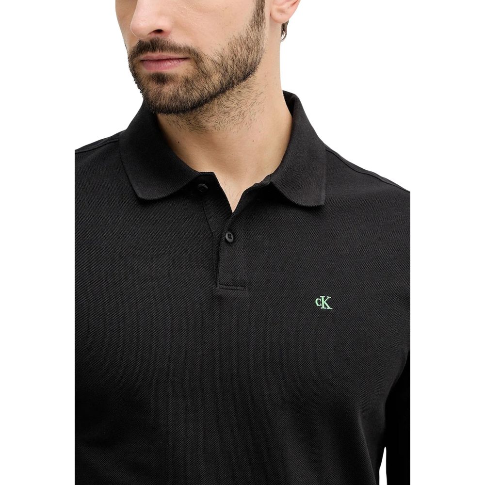 Black Cotton Long Sleeve T-Shirt