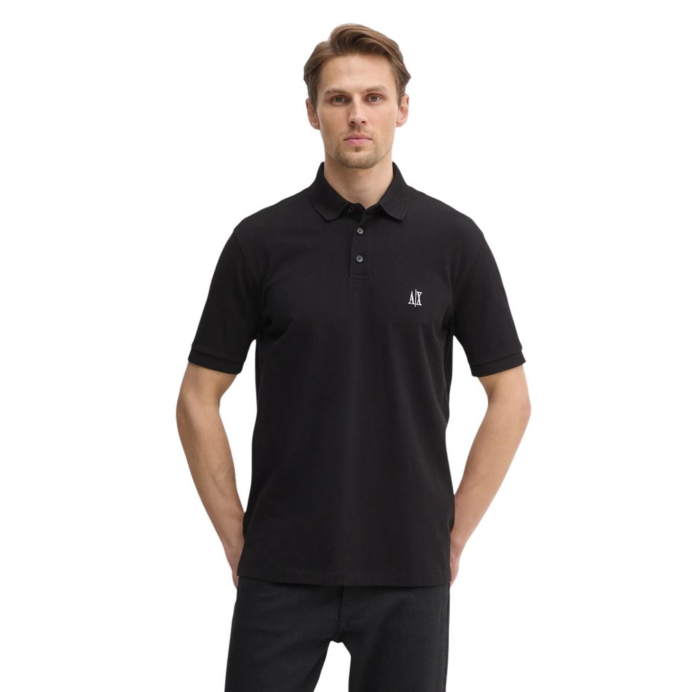 Black Cotton Polo Shirt
