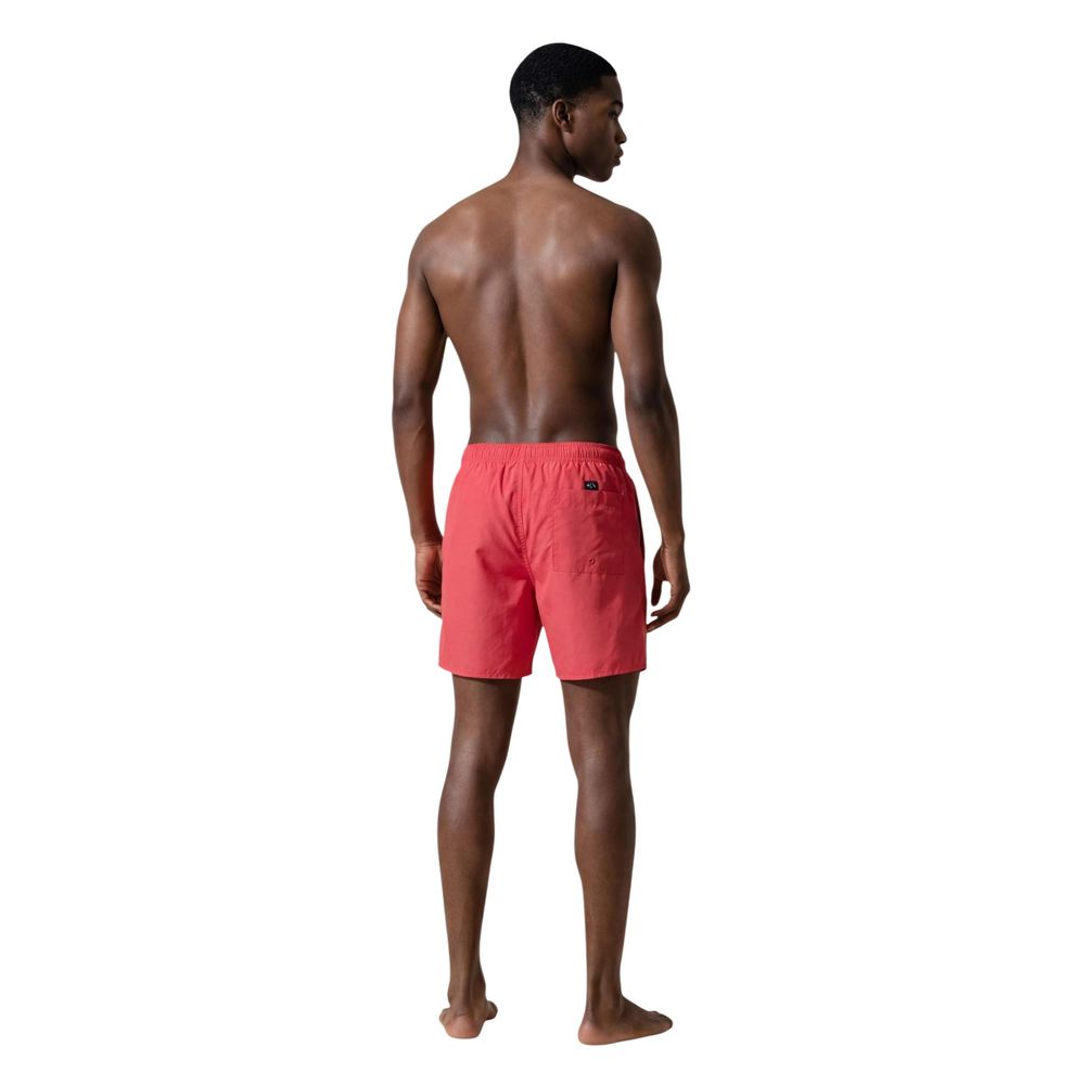 Orange Polyester Swim Shorts