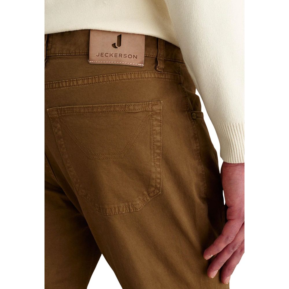 Beige Elastane Skinny Pants