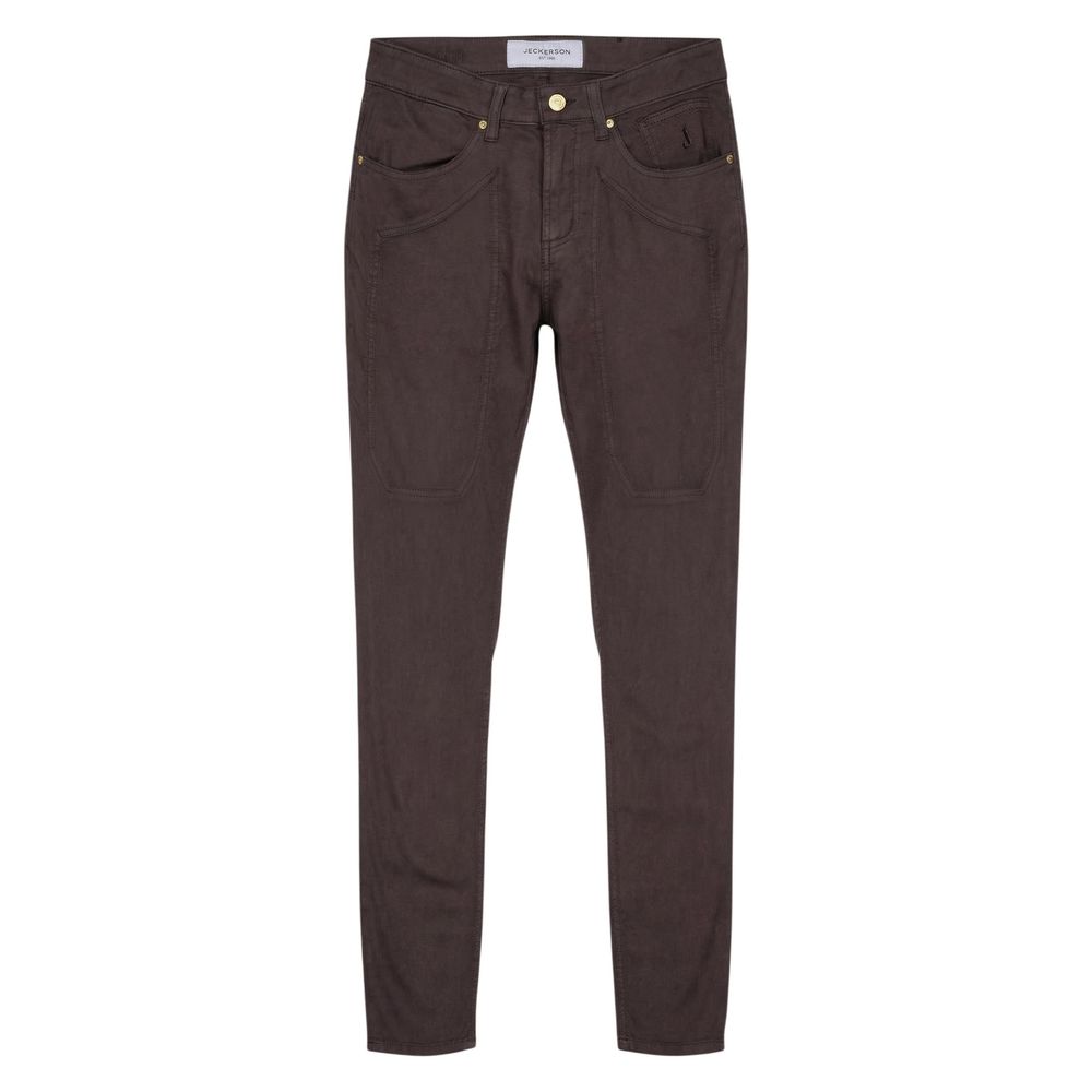 Brown Cotton Skinny Jeans
