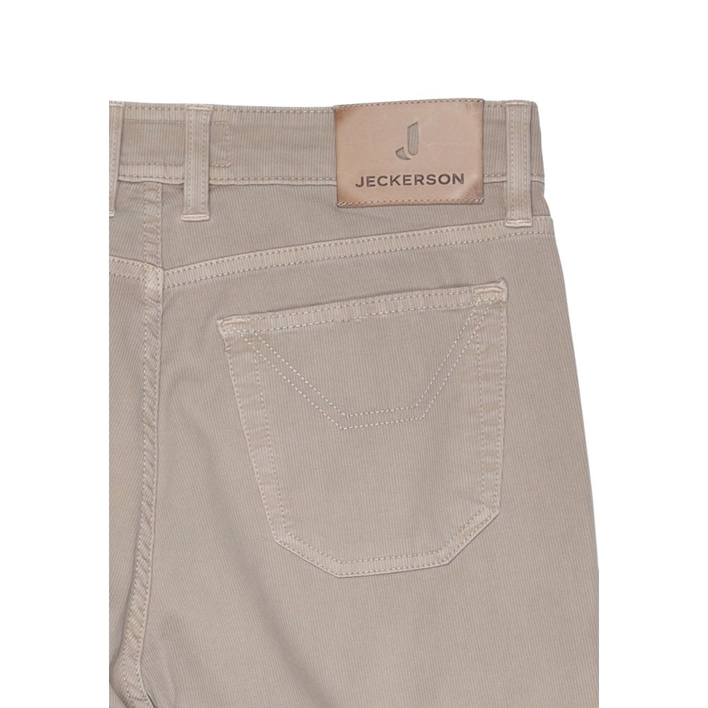 Beige Cotton Skinny Jeans