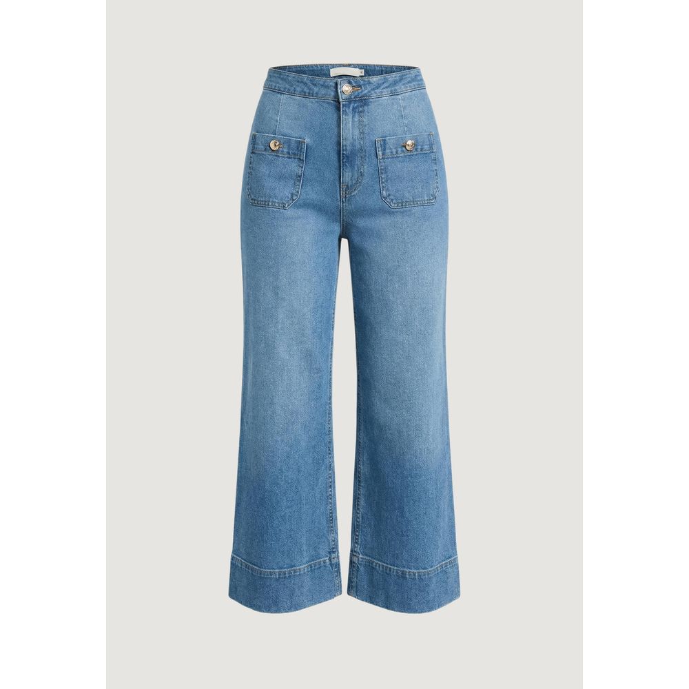 Light Blue Cotton Bootcut Jeans