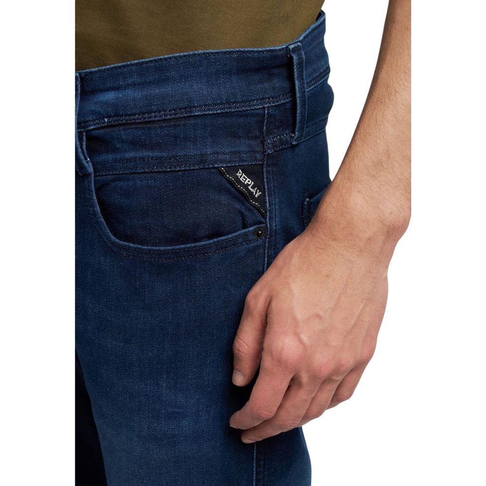 Blue Cotton Skinny Jeans