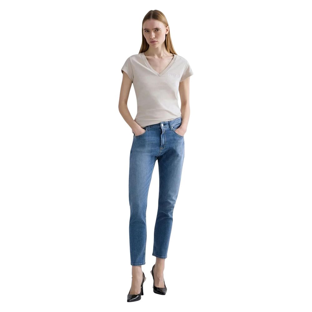 Blue Cotton Skinny Jeans