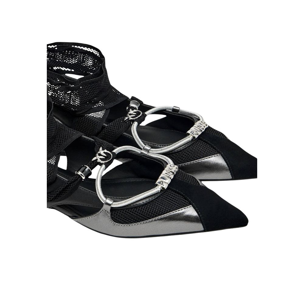 Black Leather Ballet Flats