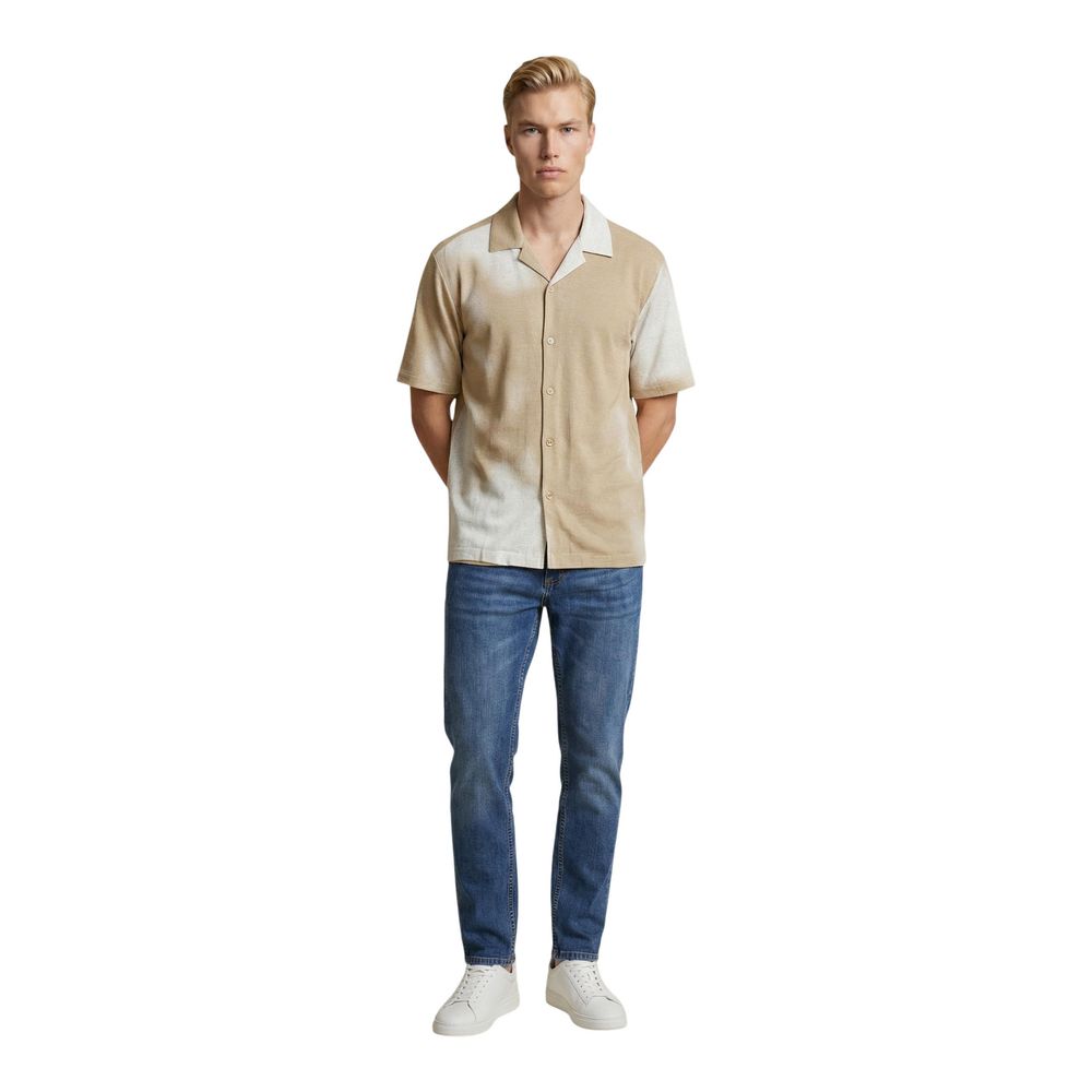 Beige Viscose Shortsleeve Shirt