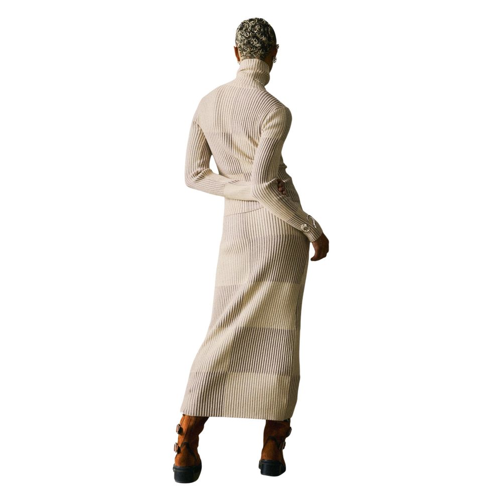 Beige Viscose Turtleneck
