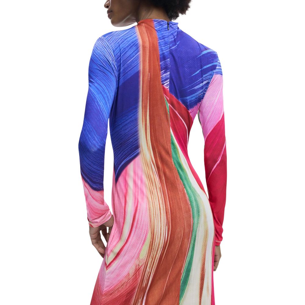 Purple Polyester Long Dress