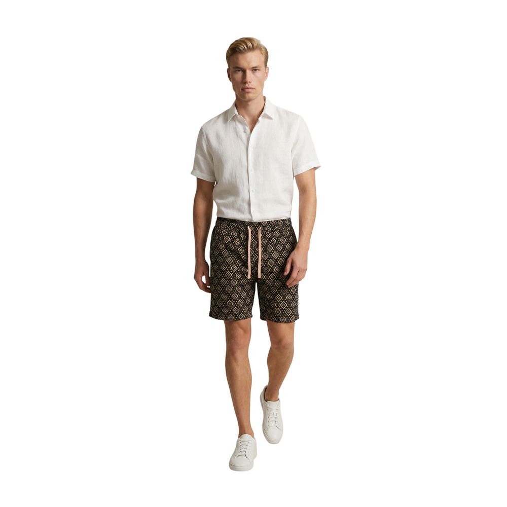 Black Cotton Bermuda Shorts