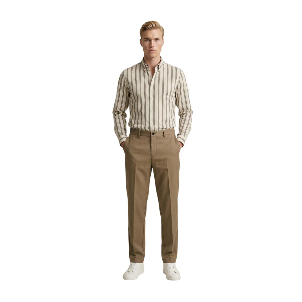 Beige Polyester Skinny Pants
