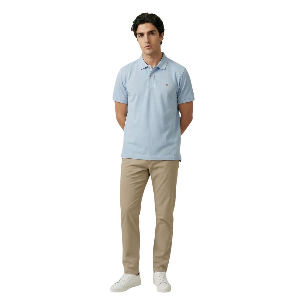 Blue Cotton Polo Shirt