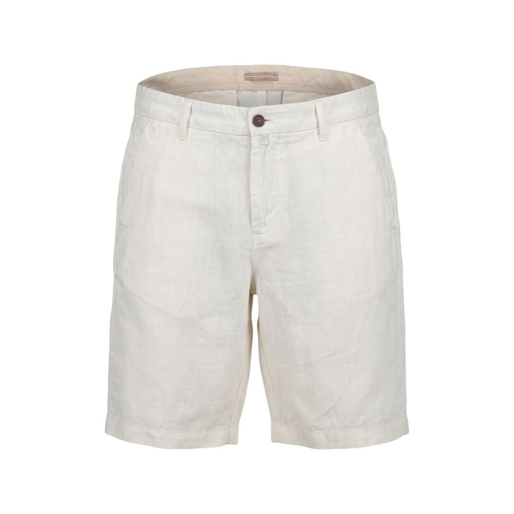 White Linen Bermuda Shorts