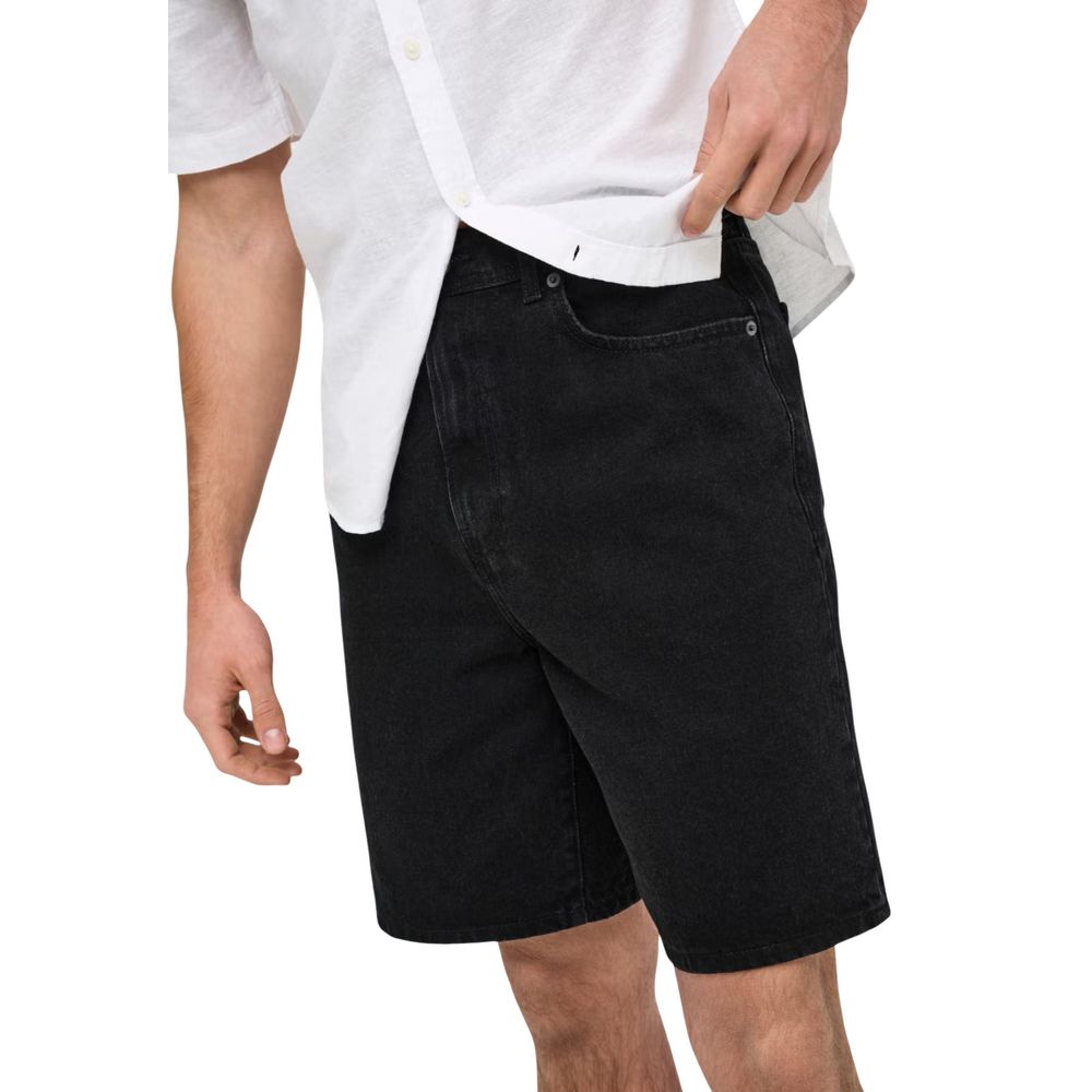 Black Organic Cotton Bermuda Shorts