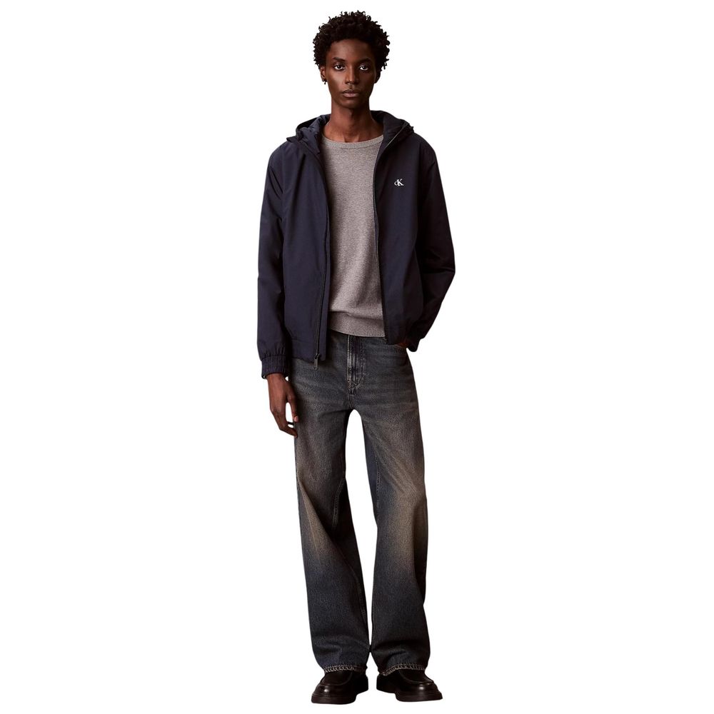 Blue Recycled Polyester Full-Length Jacket