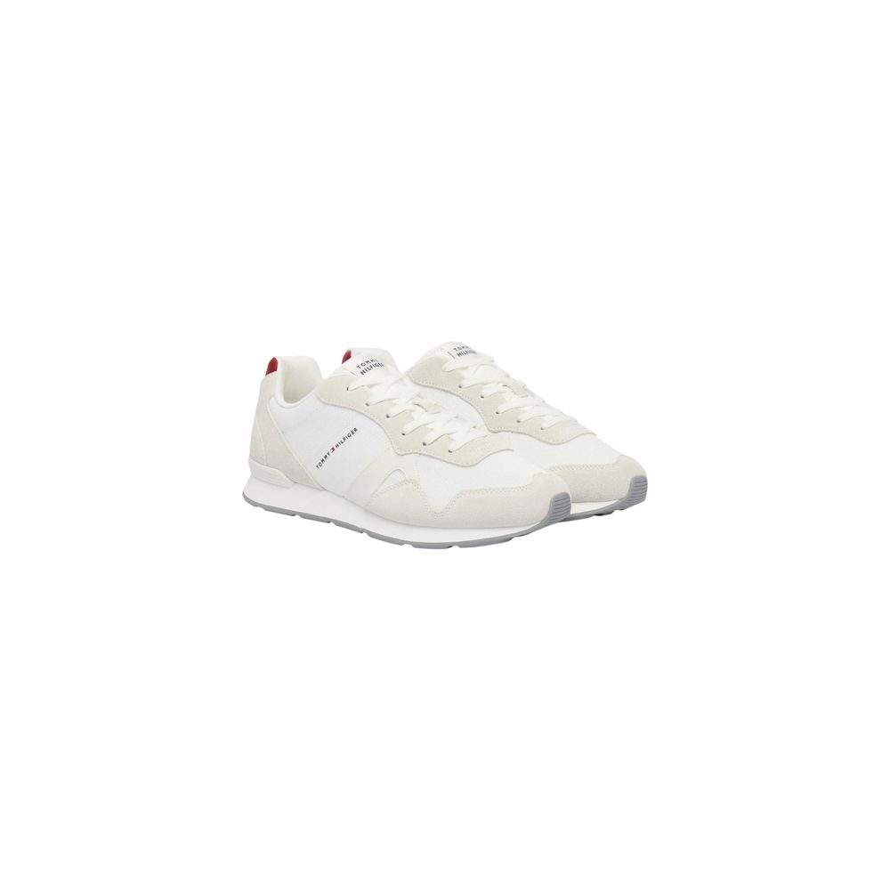 White Recycled Polyester Low Top Sneakers