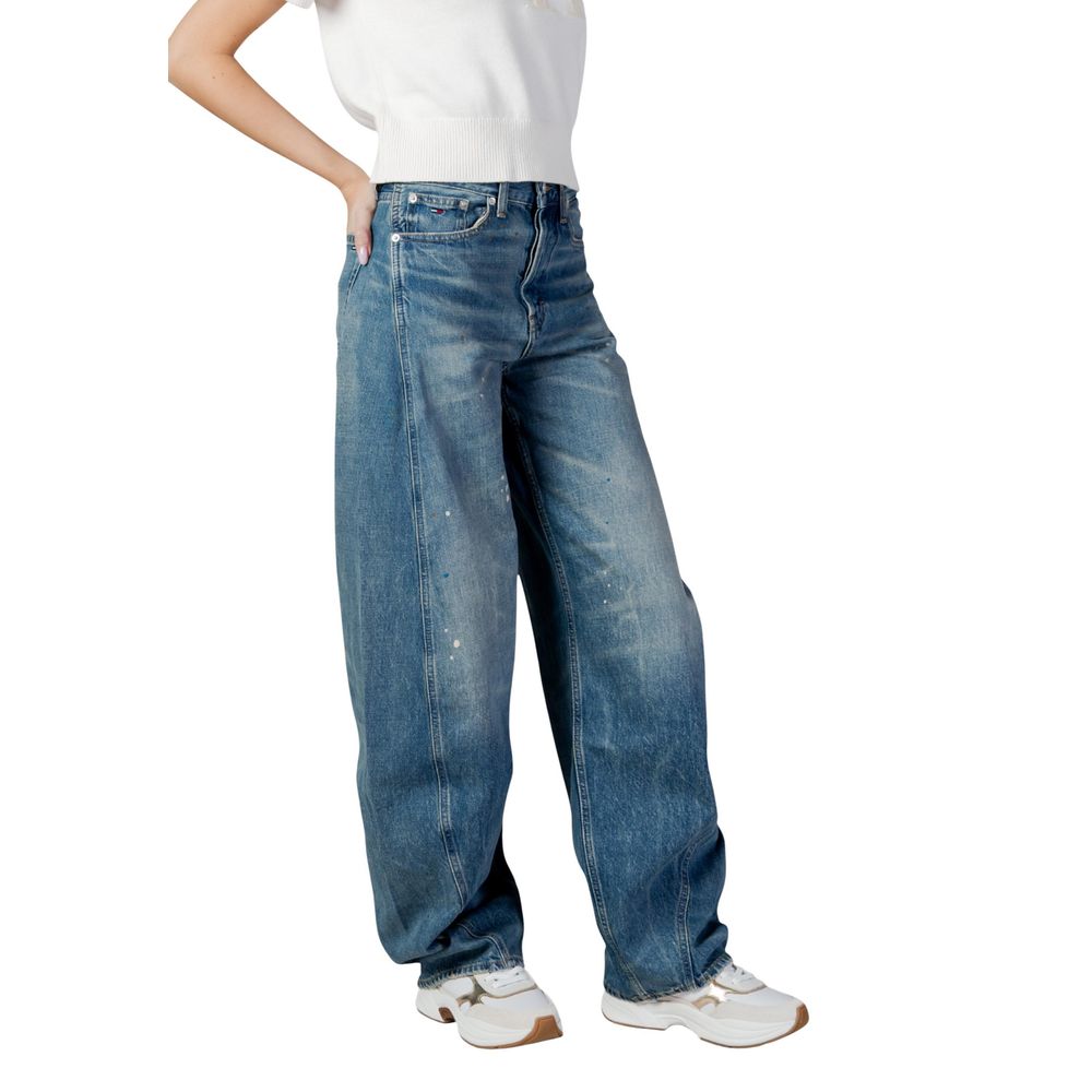 Blue Recycled Cotton Flared Jeans