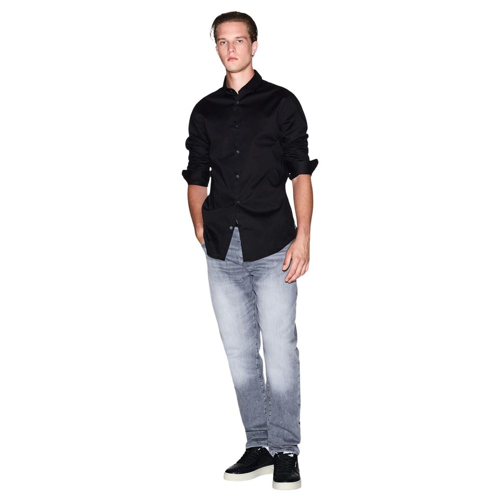 Black Cotton Dress Shirt