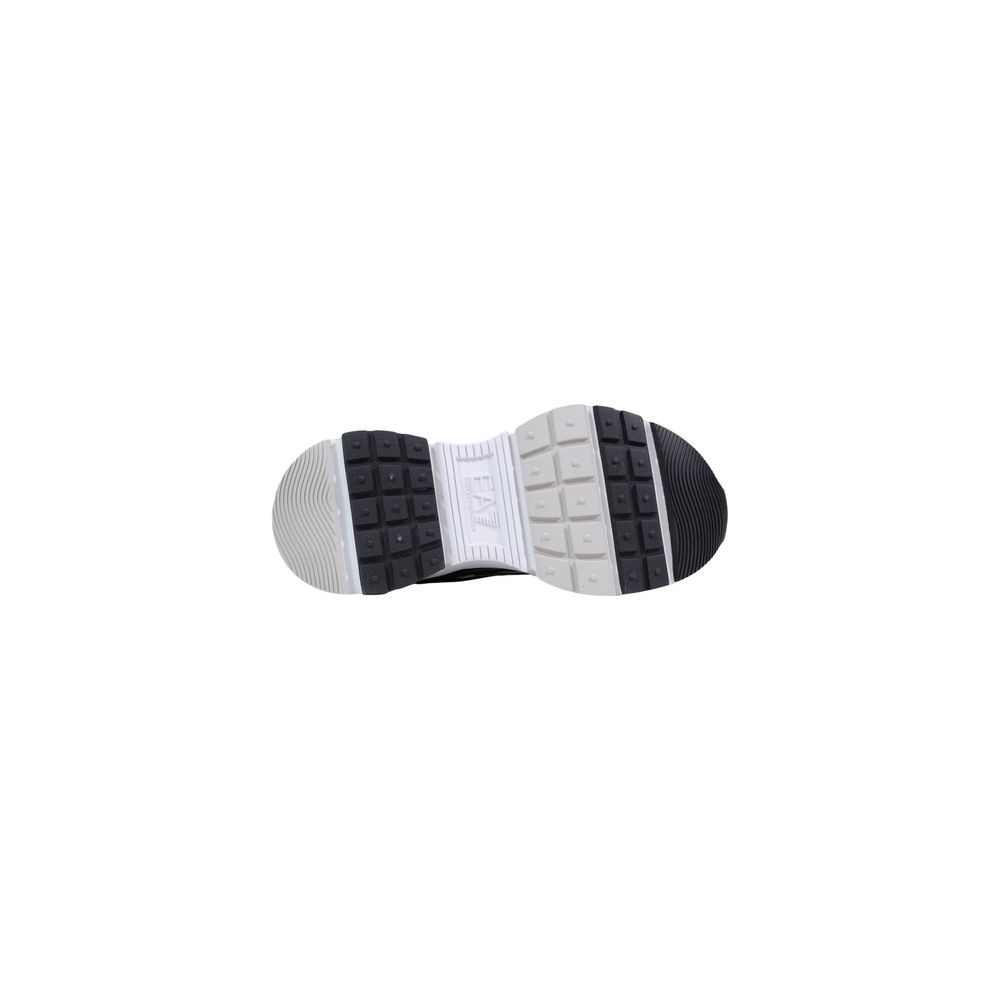 Black And White Polyester Athletic Sneakers