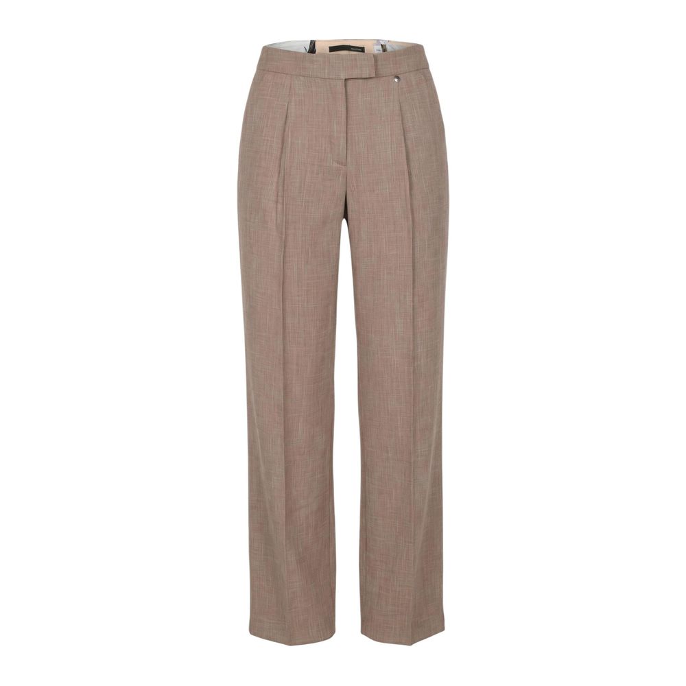 Beige Viscose Dress Pants