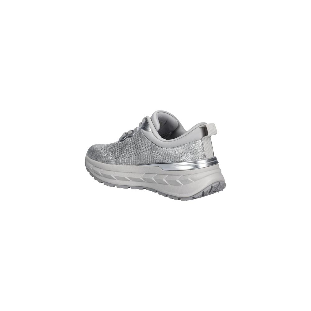 Silver Polyester Chunky Sneakers