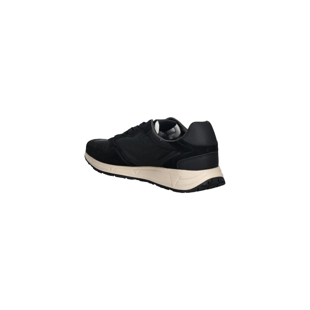 Black Polyester Athletic Sneakers