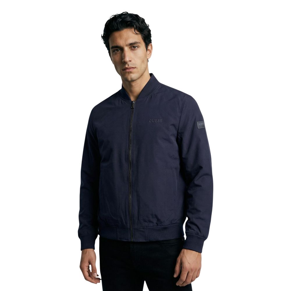 Blue Polyester Bomber